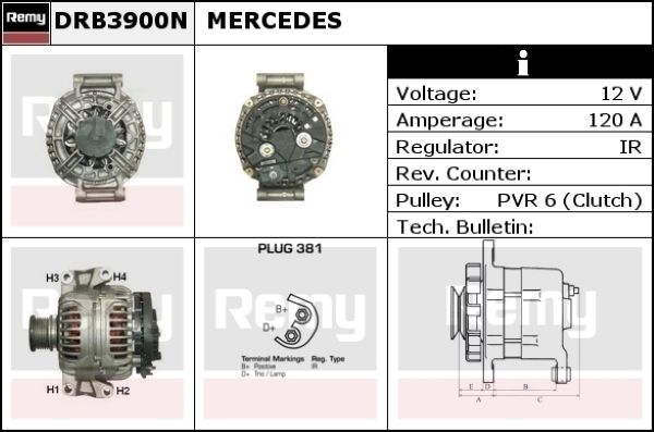 DELCO REMY Генератор DRB3900N